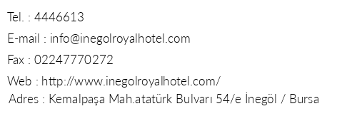 negl Royal Hotel telefon numaralar, faks, e-mail, posta adresi ve iletiim bilgileri